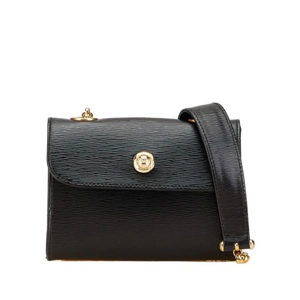 Chloe Black Crossbody Bag with Gold Accents